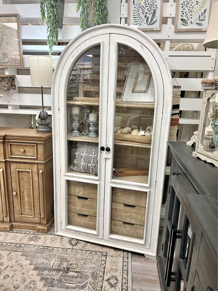 SOLD Solid Wood Arched Hutch/Vitrine (BRAND NEW)