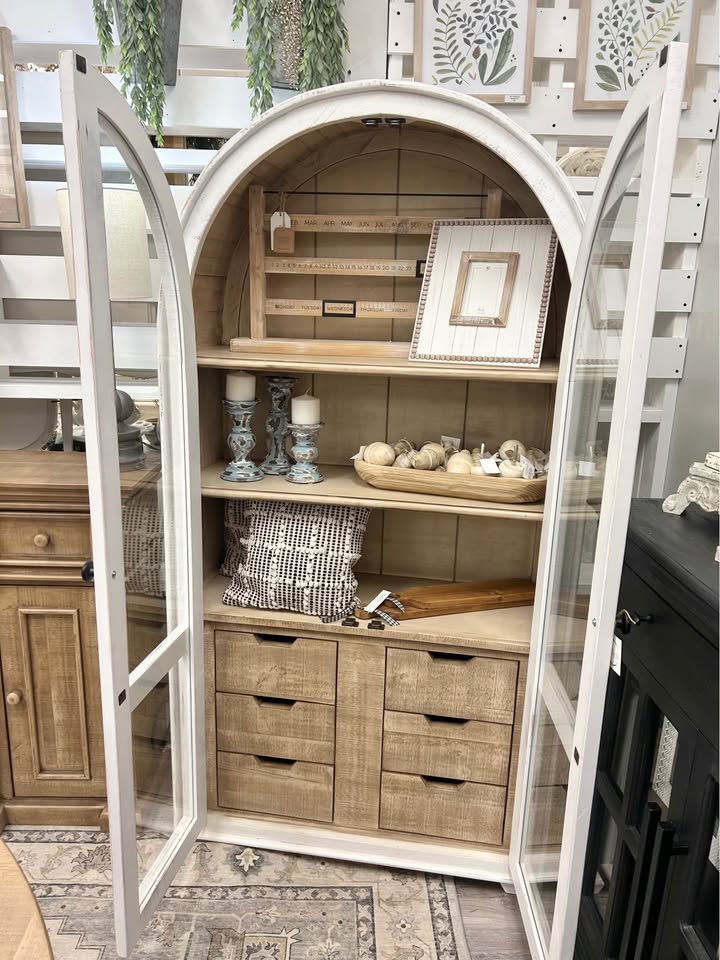 SOLD Solid Wood Arched Hutch/Vitrine (BRAND NEW)