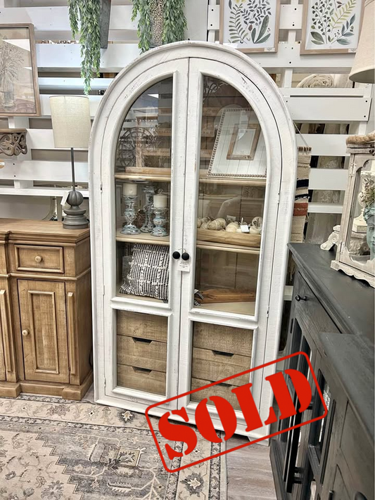 SOLD Solid Wood Arched Hutch/Vitrine (BRAND NEW)