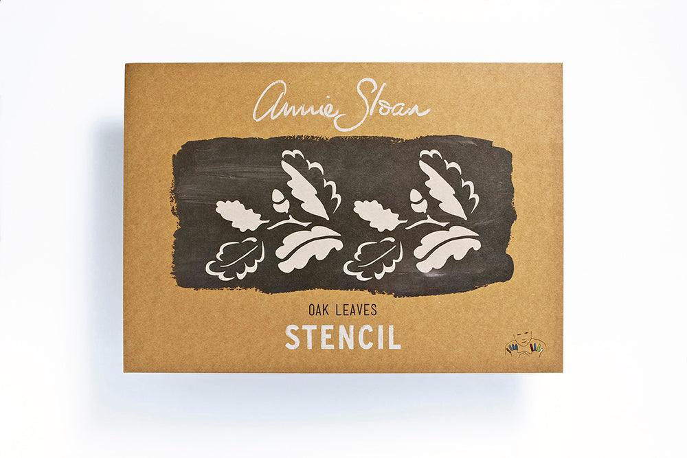 Annie Sloan Stencils The 3 Painted Pugs   Annie Sloan Stencil Oak Leaves 